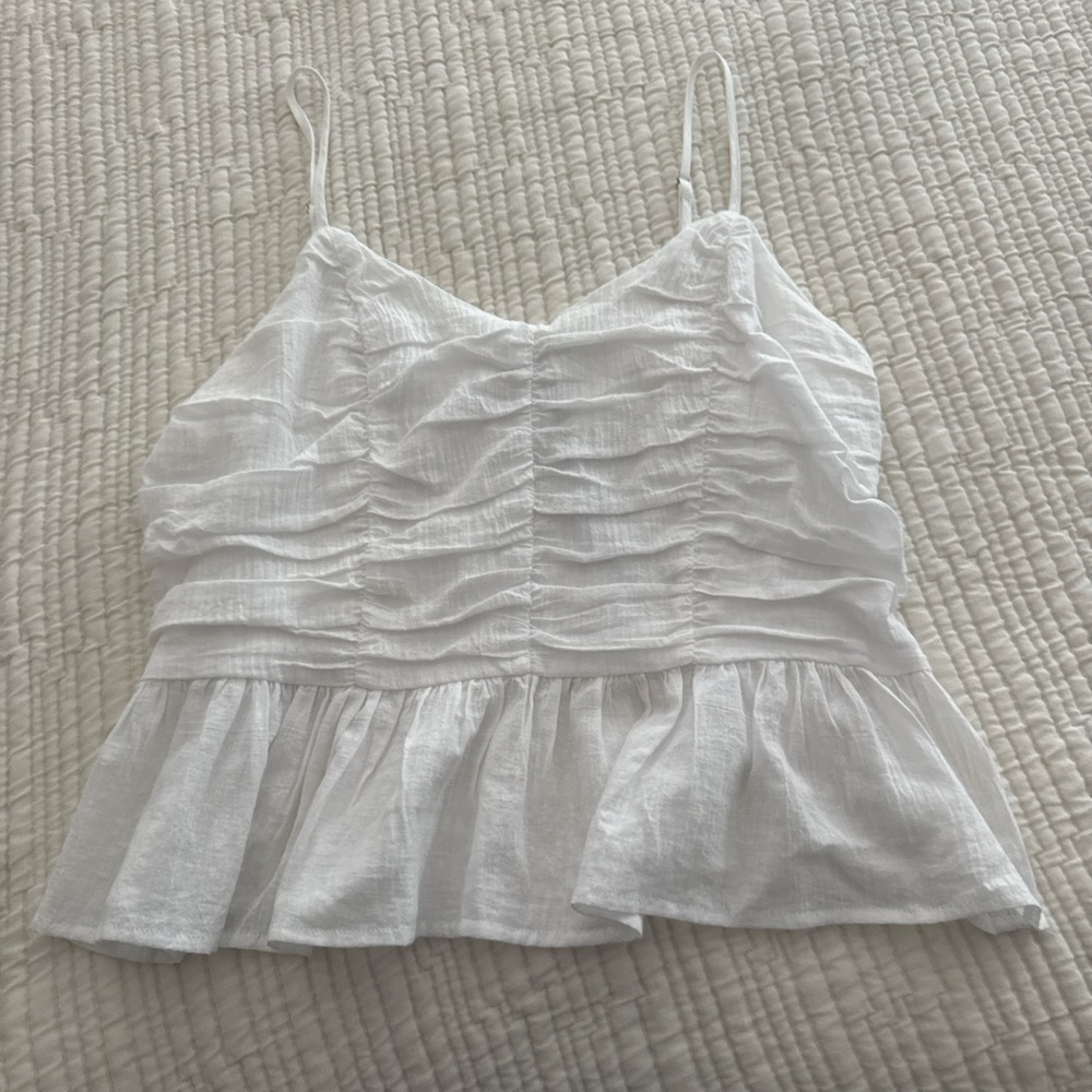 White Ruched Women's Top
